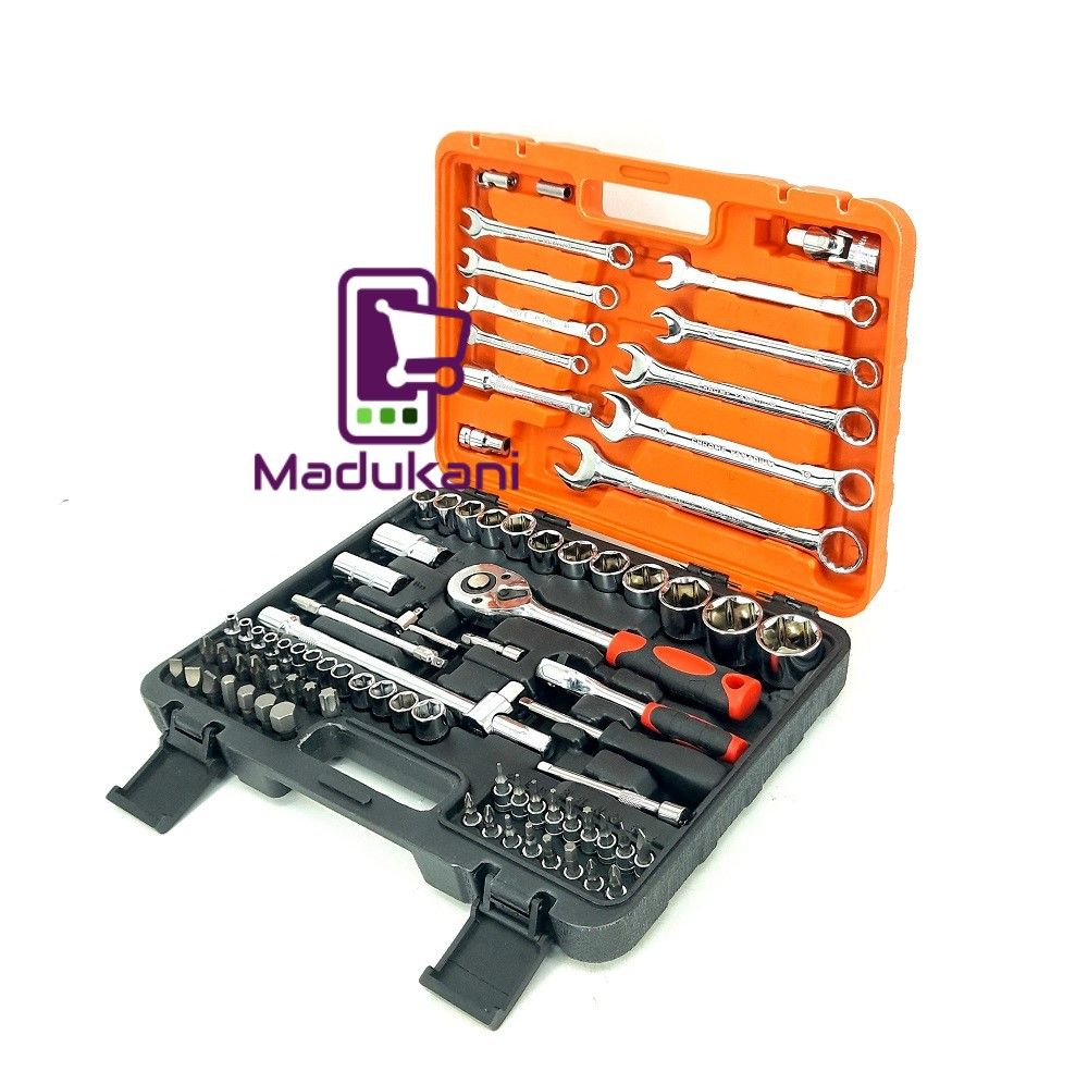 82PCS Chrome Vanadium ½ inch  and ¼ inch Ratchet Set Tool Kit