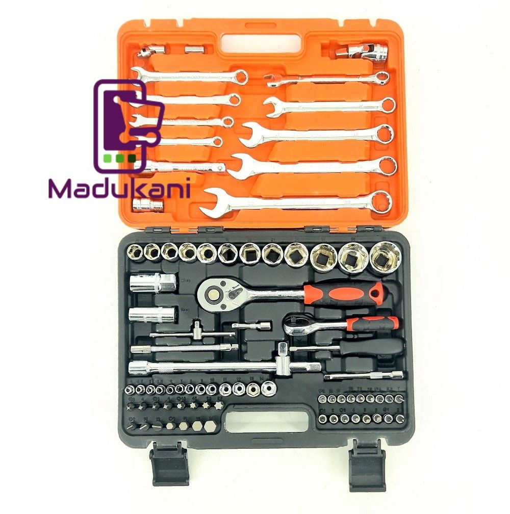 82PCS Chrome Vanadium ½ inch  and ¼ inch Ratchet Set Tool Kit