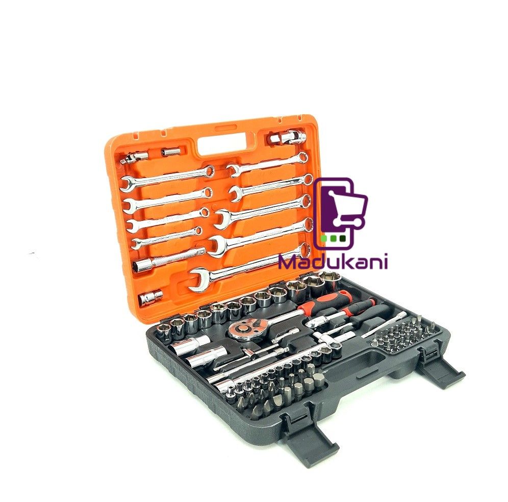 82PCS Chrome Vanadium ½ inch  and ¼ inch Ratchet Set Tool Kit
