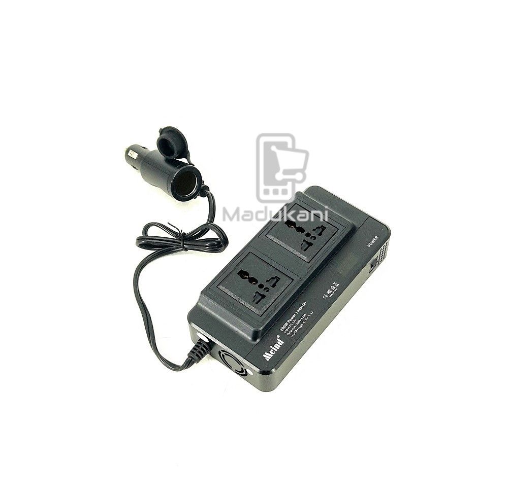 200W Car Power Inverter with 2 AC Outlets, 3 USB Quick Charge 3.0, LED Display