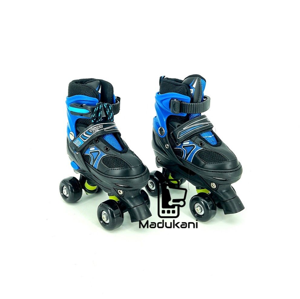 BLUE Size 28 to 31 Adjustable Kids Quad Skates Shoes Only