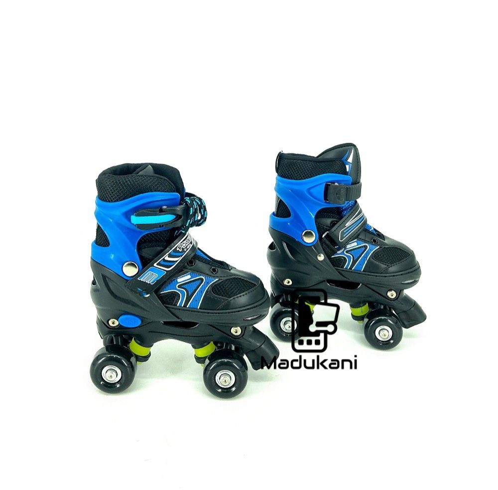 BLUE Size 28 to 31 Adjustable Kids Quad Skates Shoes Only