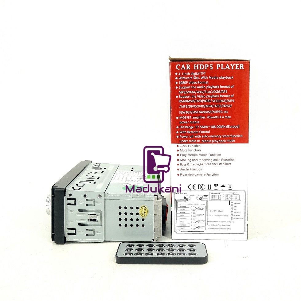 Multimedia Single Din Car Bluetooth FM Radio with 4.1 Inch Screen