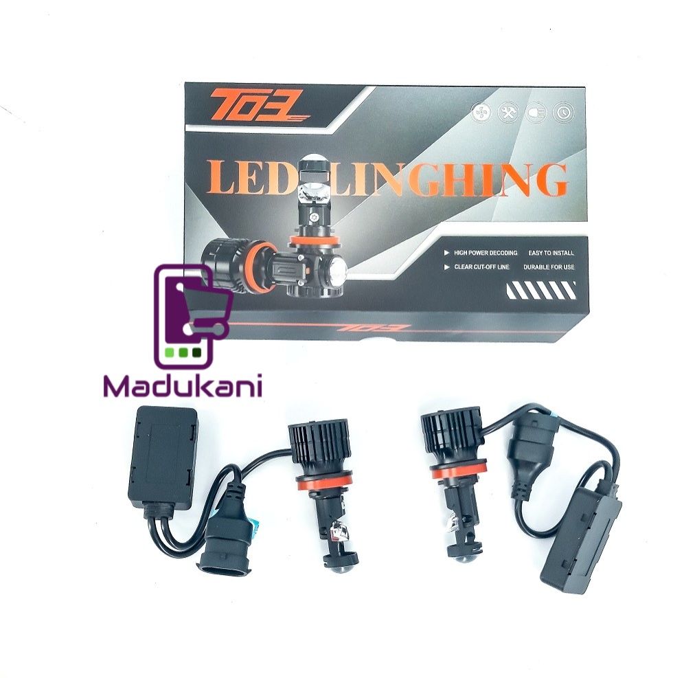 H11 High Power Mini Projector LED Bulbs, 16000 lumens, 90W, 6000K