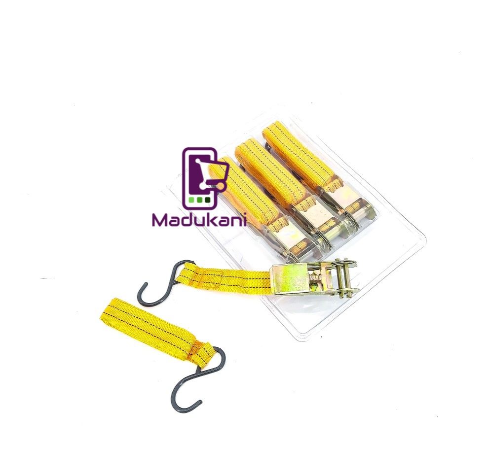 4PCS 2.5cm x 4.5m All Metal Ratchet Strap Tie Downs