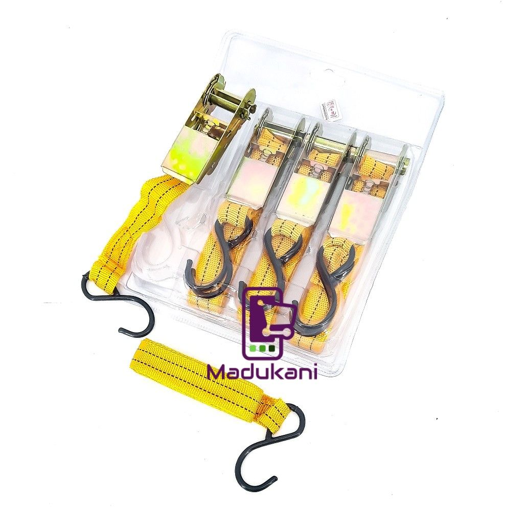 4PCS 2.5cm x 4.5m All Metal Ratchet Strap Tie Downs