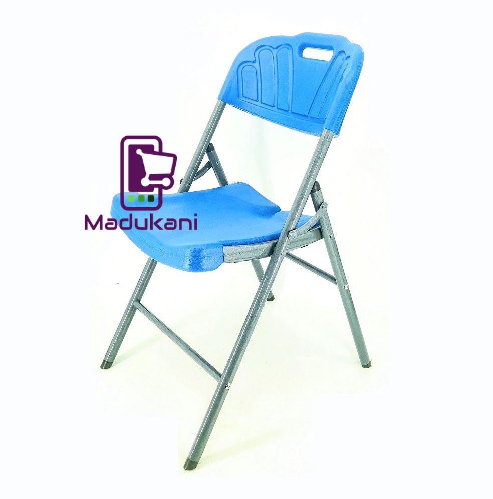 Blue Comfortable Heavy Duty Folding Chair with Steel Frame