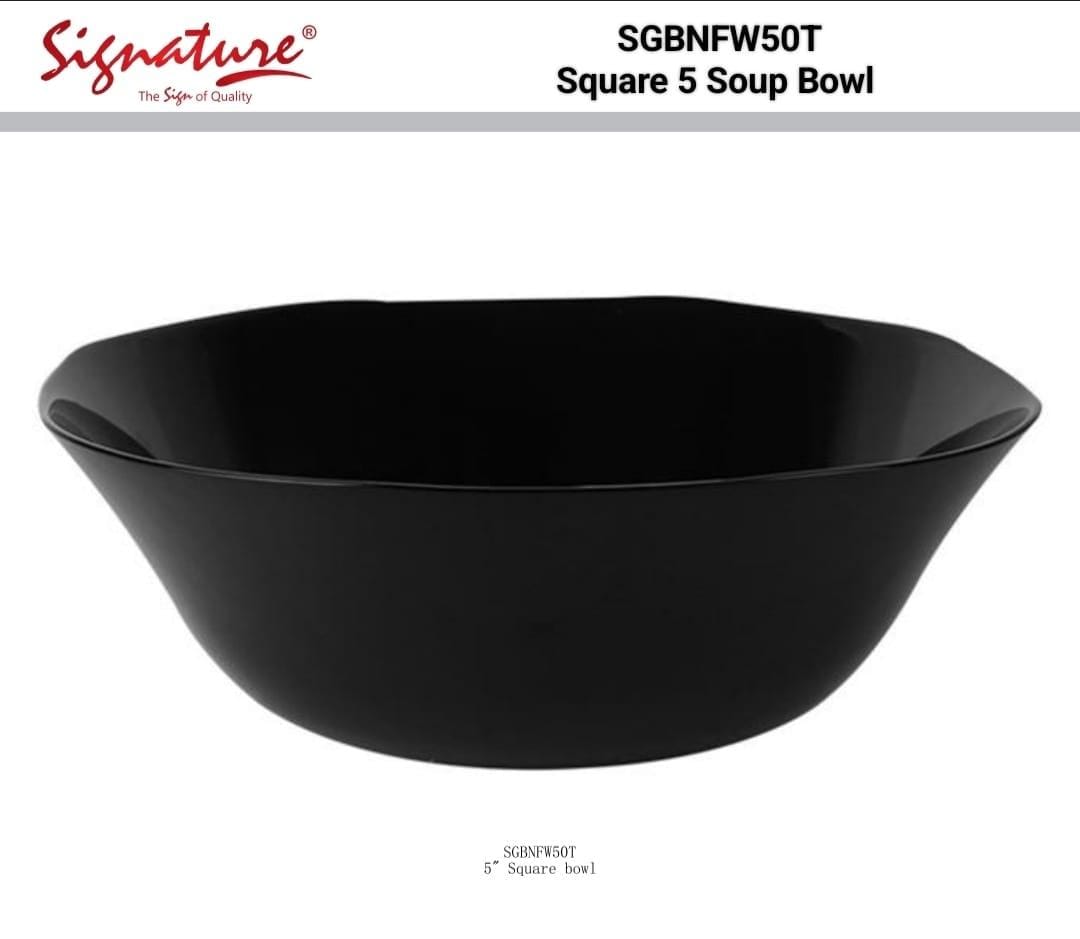🔥 SPECIAL PRICE OFFER 🔥 6Pcs  Classy affordable Price Signature Black Kitchen  Square Soup Bowl 5" At Affordable Price and of very high quality
