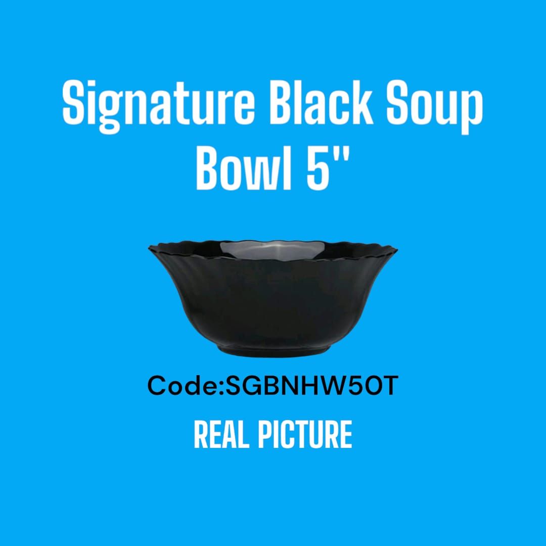 ⚡ IN DEMAND OFFER ⚡- 6Pcs Classy Affordable  Signature Black Kitchen Soup Bowl 5" At Affordable Price and of very high quality