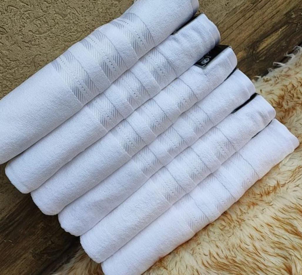 🔴 FINAL OFFER 🔴 - [HOT SALES !!!] 1PC Classy HIS White Towels Large (90x165cm) At Affordable price