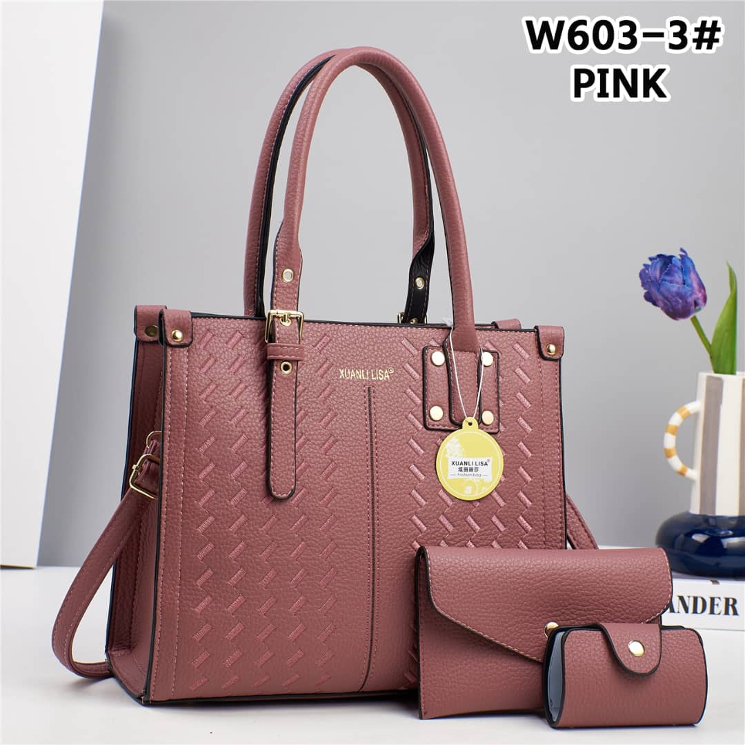 🌟 PREMIUM OFFER 🌟 - 3 IN 1 Classy Quality Fashion Lady Simple Shoulder Bag Classic Handbag PU Leather At Affordable Price