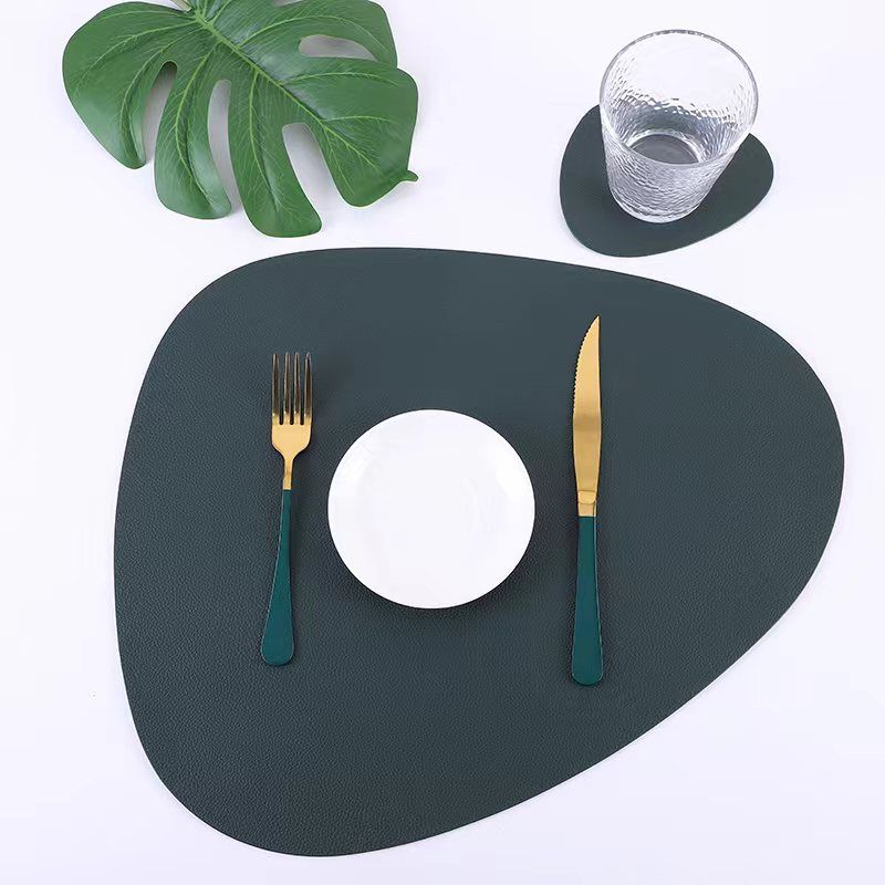 [ LOW PRICE+ ADDED OFFERS 🤩🤩✨ !!! ] 12pcs Brand New Very Quality Affordable  Leather table mats (6pcs tablemats & 6pcs coaster )
