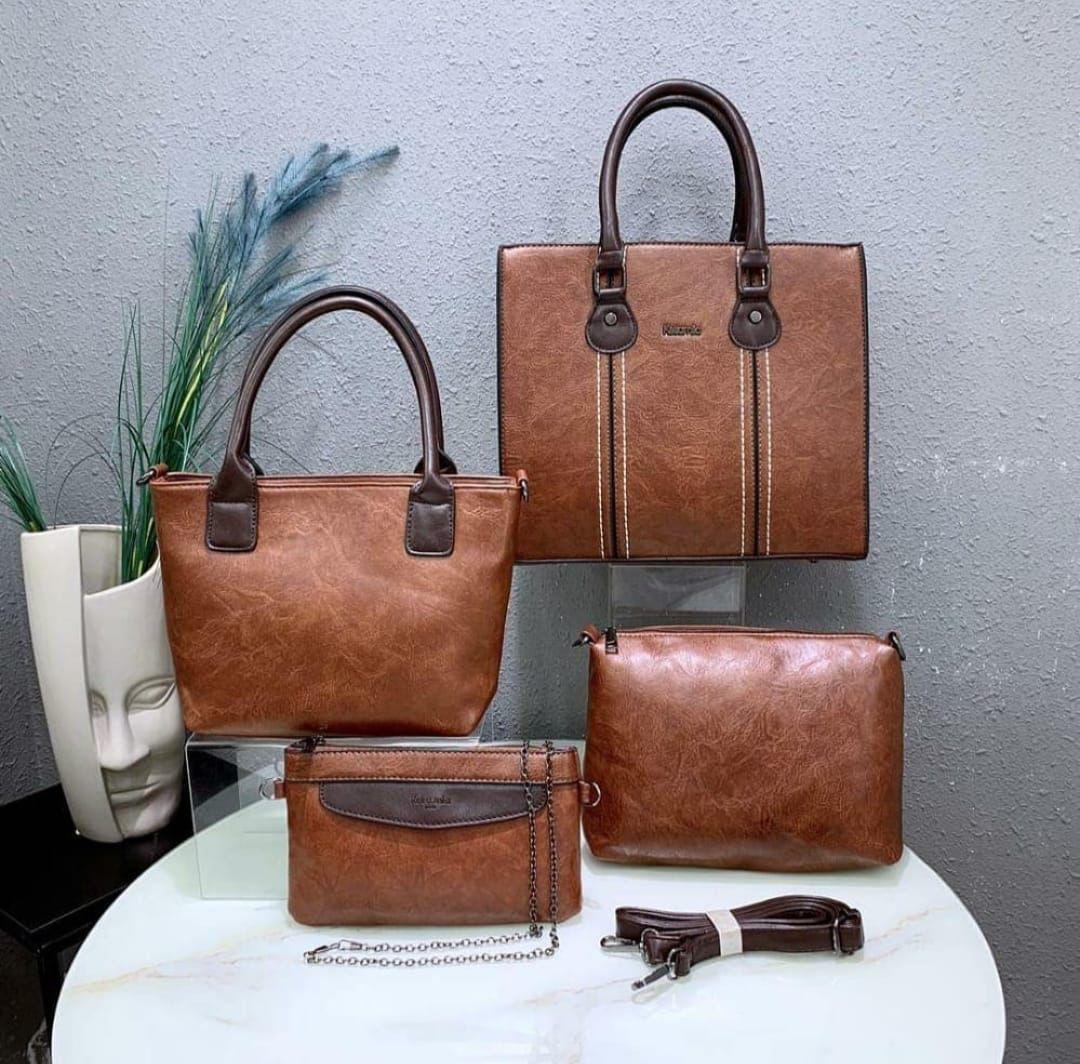 [ ❤EMBRACE THE LATEST TREND 🤩🤩✨ !!! ]  4 IN 1   Brand New High Quality Stylish and Luxurious Comfortable Ladies Handbag ..Designed With Durability and Functionality ✔👌
