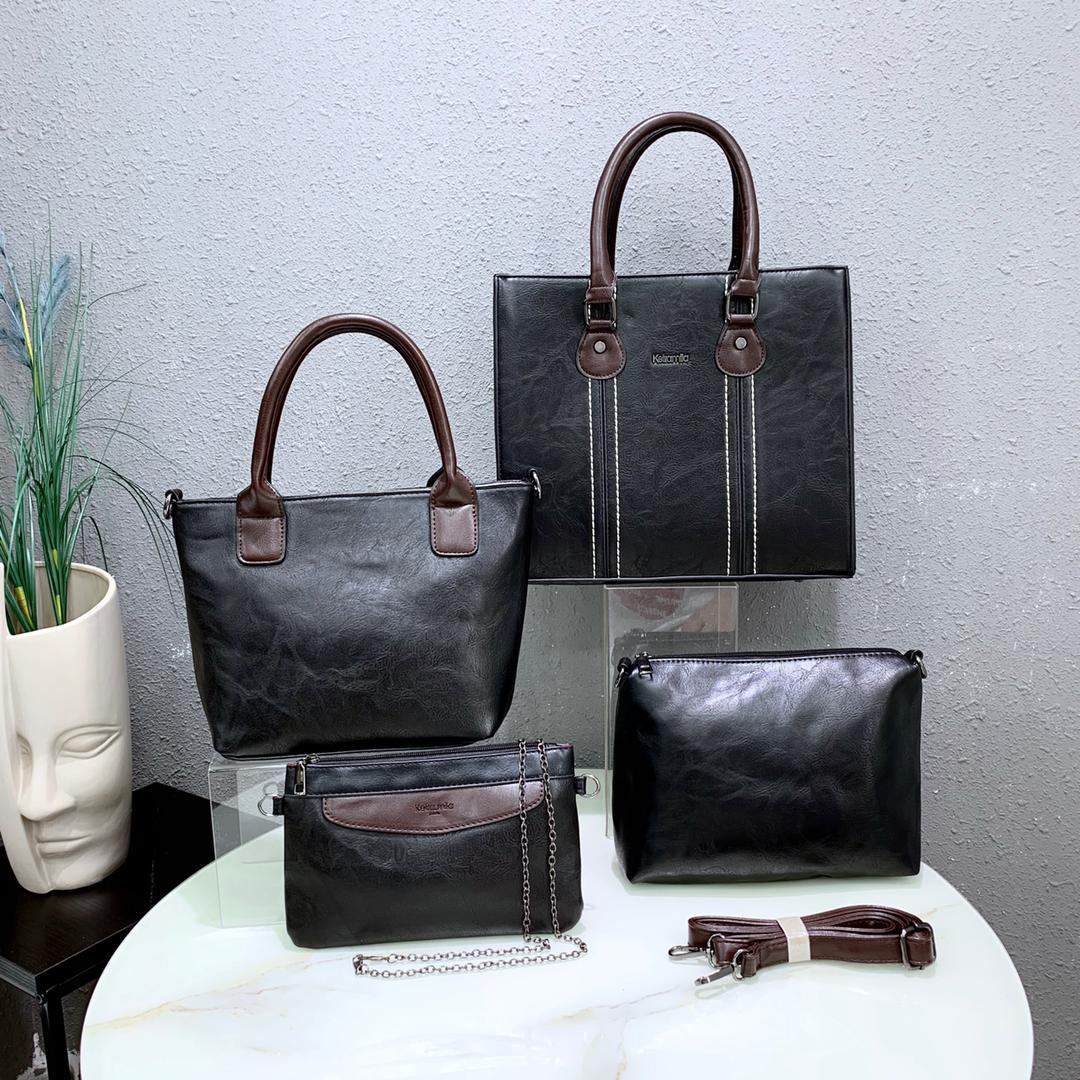 [ ❤EMBRACE THE LATEST TREND 🤩🤩✨ !!! ]  4 IN 1   Brand New High Quality Stylish and Luxurious Comfortable Ladies Handbag ..Designed With Durability and Functionality ✔👌
