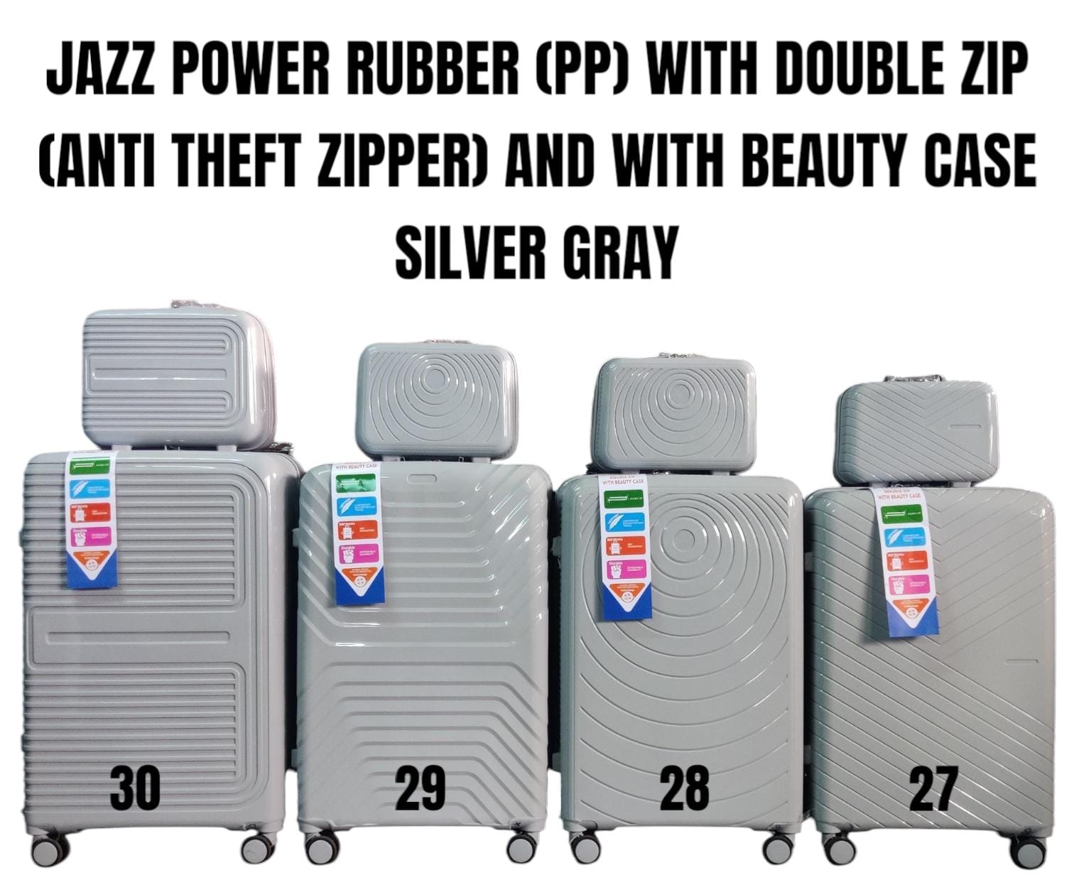 🥇 ⚡ FLASH OFFER ⚡  🥇 - a 1 PC JAZZ POWER PP (RUBBER) SUITCASE WITH DOUBLE ZIP (ANTI THEFT ZIP) AND WITH BEAUTY CASE Size 28 at an affordable price