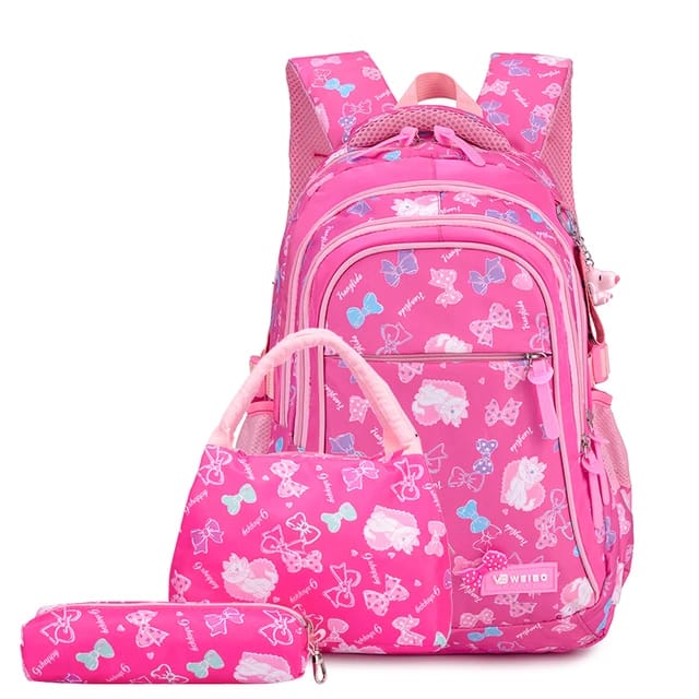 BOW PRINT SCHOOL BAGS FOR TEEN GIRLS PRIMARY WATERPROOF  SCHOOL BAGS  KIDS BACKPACK