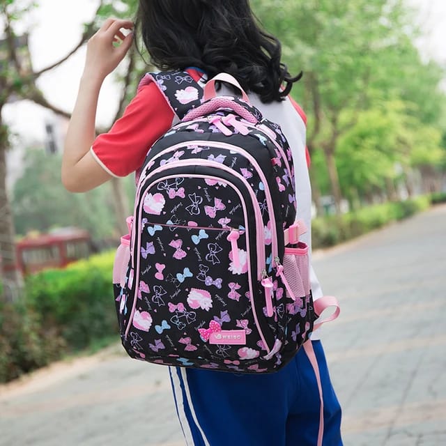 BOW PRINT SCHOOL BAGS FOR TEEN GIRLS PRIMARY WATERPROOF  SCHOOL BAGS  KIDS BACKPACK