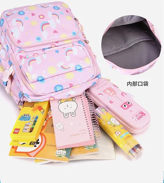High quality, waterproof  backpack with insulated lunch box bag  and pencil/pen cas for school children