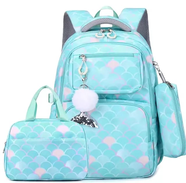 High quality, waterproof  backpack with insulated lunch box bag  and pencil/pen cas for school children