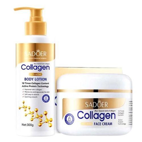 SADOER 2in1 Collagen Hand And Body lotion and Face Cream For Anti-aging,Moisturizing Skin Care set