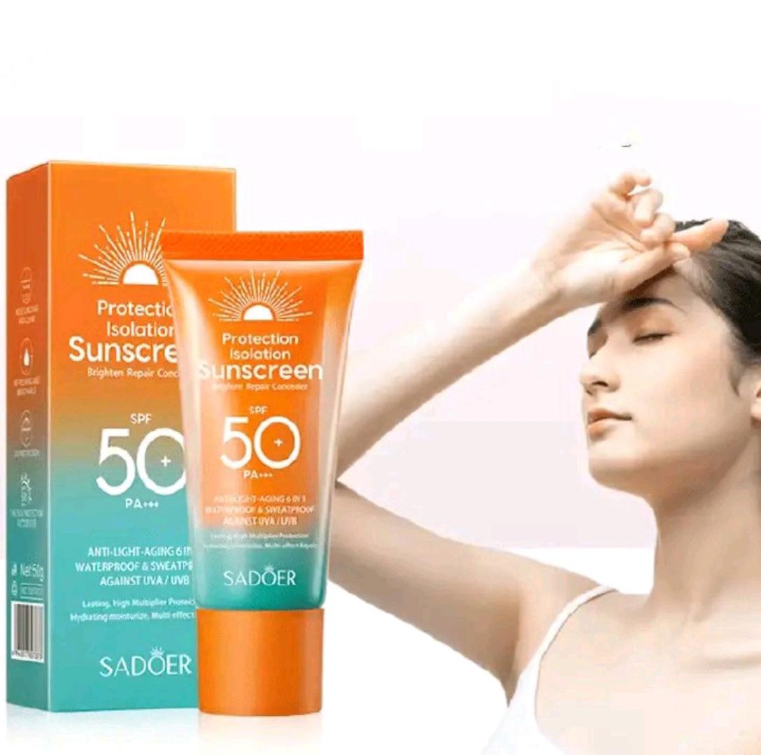Sadoer Sunscreen SPF 50 PA +++, Brighten Repair Concealer, Protection Isolation Sunscreen , Moisturizing anti light ageing Sunscreen