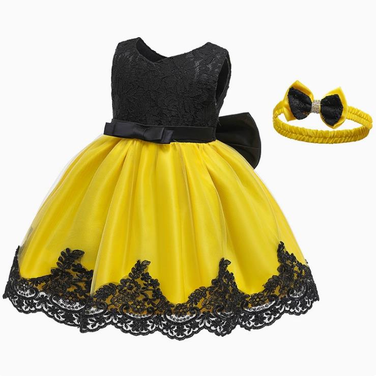 RONI For 6 Months -5 Years Old  Girl princess dress kids birthday party stage dress baby wedding dress