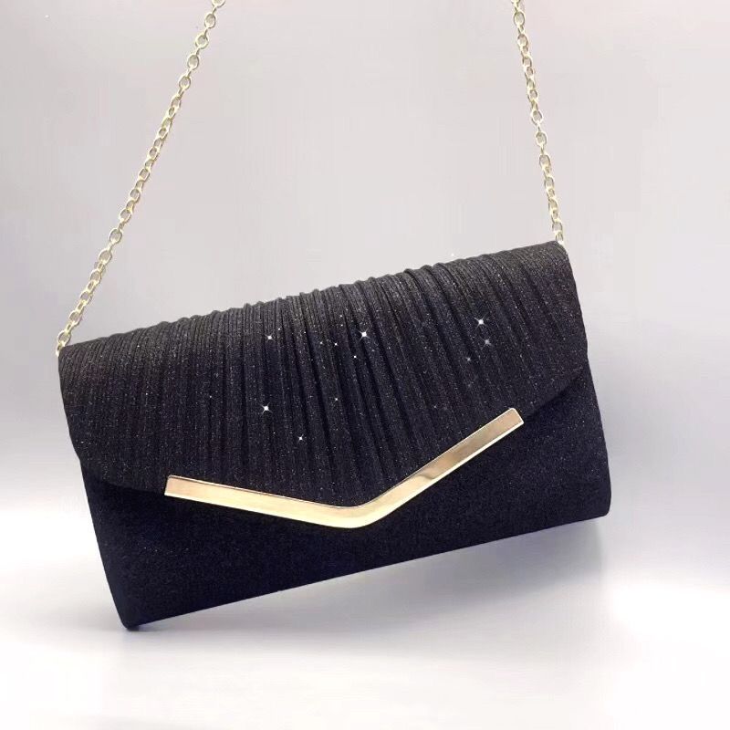 Silver Clutch Bags, Women's Clutches Evening Bags with Detachable Chain, Sequin Bag Envelope Handbags Purses for Women Bridal Prom Party Wedding