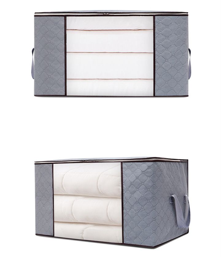 Set of 2PCS Quilt Big Storage Bag Non-Woven Fabric Oversized Moisture-Proof Luggage Duvet Cloth Storage Bag（70*50*30CM）