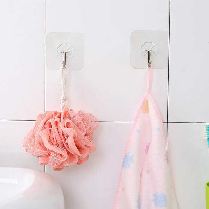 【Promotion】Set of 10PCS Transparent Non-marking Hook Kitchen Bathroom Accessories