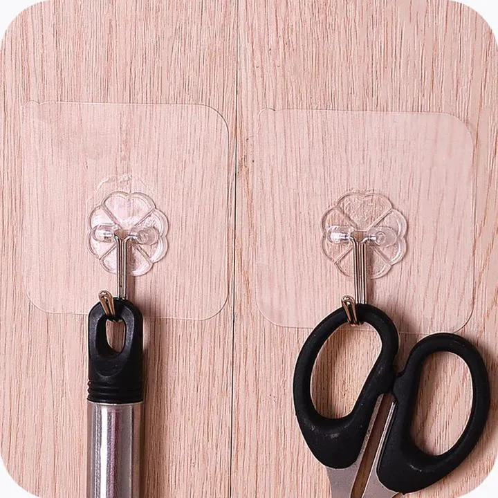 【Promotion】Set of 10PCS Transparent Non-marking Hook Kitchen Bathroom Accessories