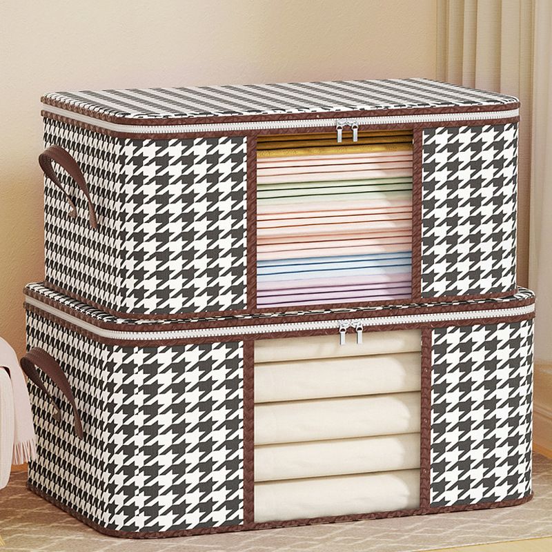 2PCS（1PC 50L/ 55*35*25cm+1PC 75L/60*40*30cm）Visual storage bags for clothes and quilts, dustproof household moving packing and organizing bags and storage boxes