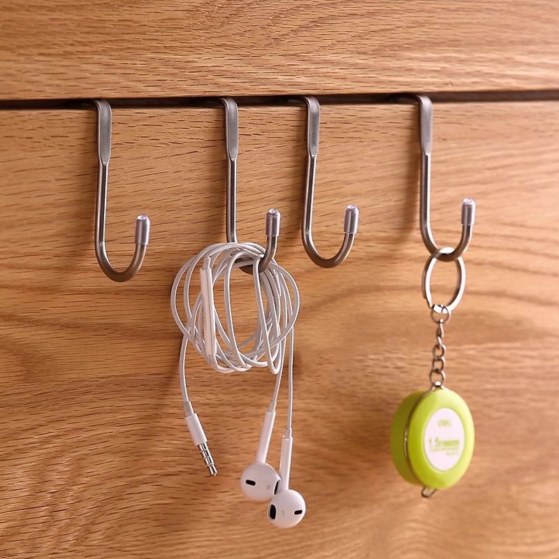 Set of 5pcs Universal S-Shaped Door Hook,  Stainless Steel Organizer Hanger for Hats, Bags, Towels, Keys, and Coats – Space-Saving Storage Solution for Home, Kitchen, Bathroom, and Garage