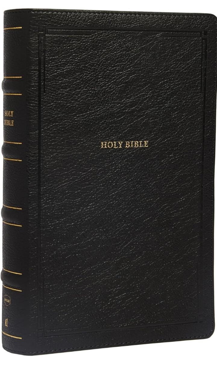 NKJV PERSONAL SIZE LARGE PRINT REFERENCE BIBLE, HOLY BIBLE, NEW KING JAMES VERSION BIBLE, LEATHER COVER BIBLE, THUMB INDEX BIBLE