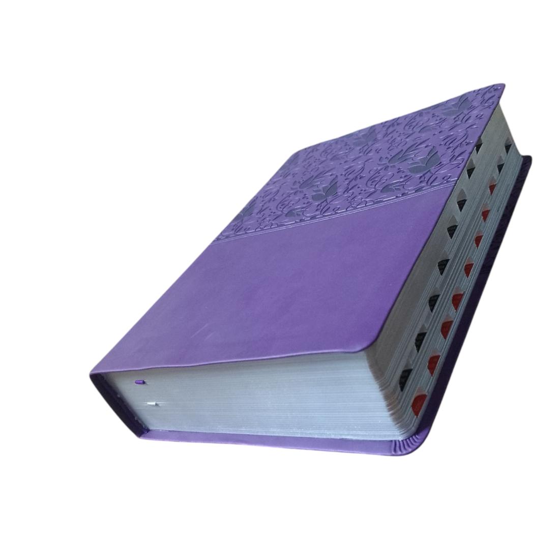 NEW KING JAMES VERSION BIBLE, STUDY BIBLE LEATHER COVER, THUMB INDEX BIBLE, PURPLE, NKJV STUDY BIBLE