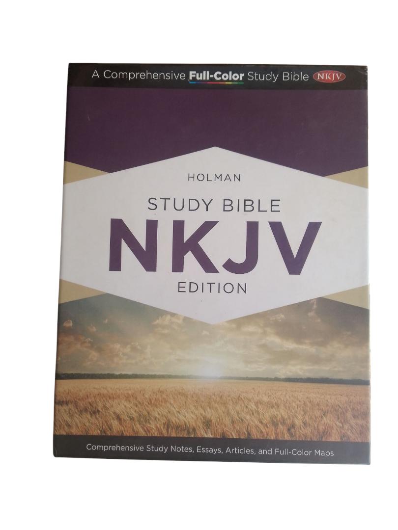 NEW KING JAMES VERSION BIBLE, STUDY BIBLE LEATHER COVER, THUMB INDEX BIBLE, PURPLE, NKJV STUDY BIBLE