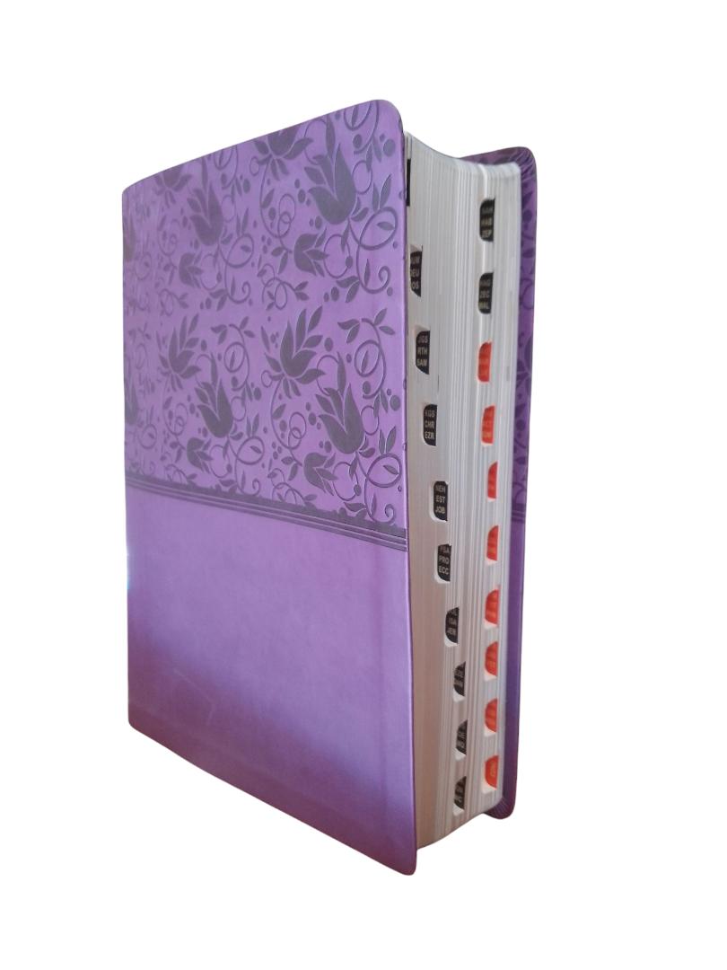 NEW KING JAMES VERSION BIBLE, STUDY BIBLE LEATHER COVER, THUMB INDEX BIBLE, PURPLE, NKJV STUDY BIBLE