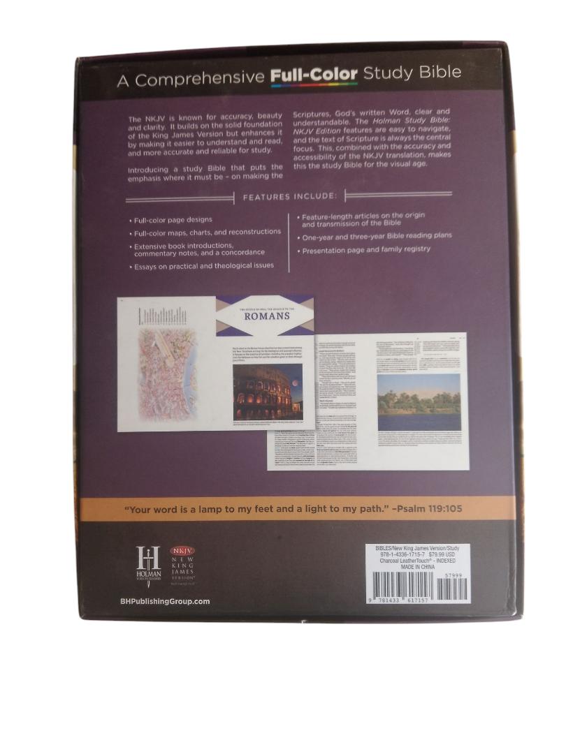NEW KING JAMES VERSION BIBLE, STUDY BIBLE LEATHER COVER, THUMB INDEX BIBLE, PURPLE, NKJV STUDY BIBLE