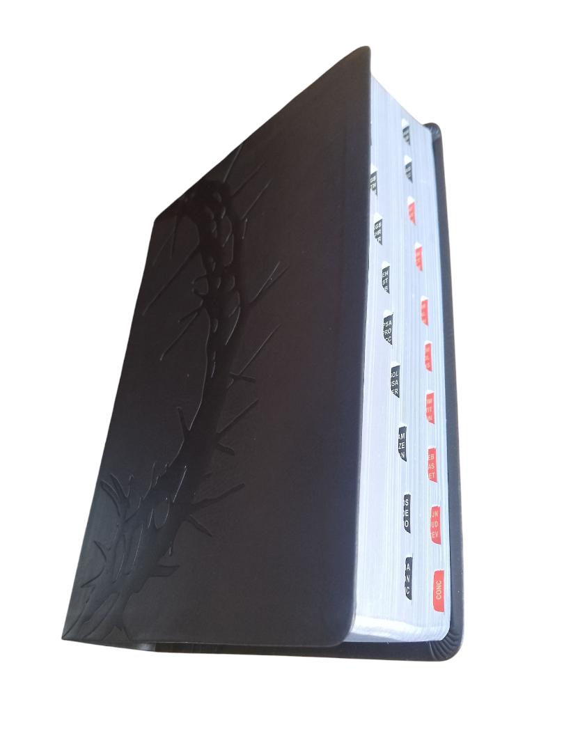 NKJV STUDY BIBLE BLACK LEATHER COVER BIBLE THUMB INDEX BIBLE, NEW KING JAMES VERSION BIBLE