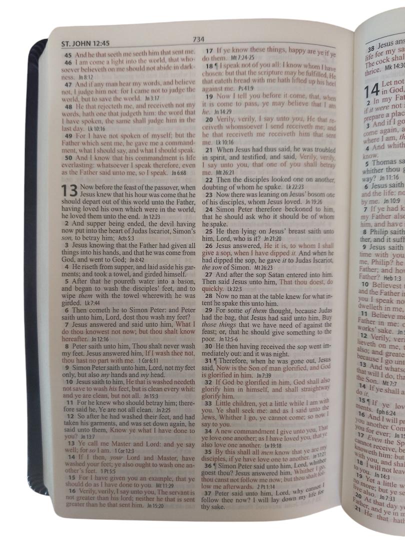 KING JAMES VERSION BIBLE,LEATHER COVER BLUE, KJV BIBLE, THINLINE BIBLE, HOLY BIBLE