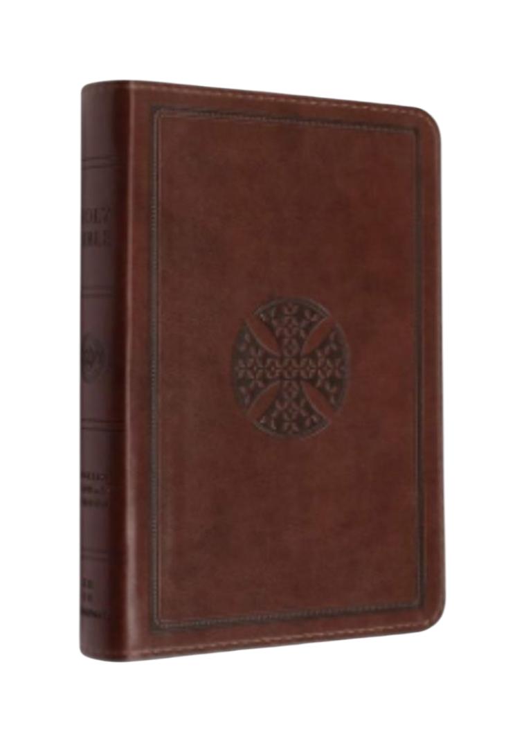 ESV COMPACT LARGE PRINT BIBLE LEATHER COVER BROWN, ENGLISH STANDARD VERSION