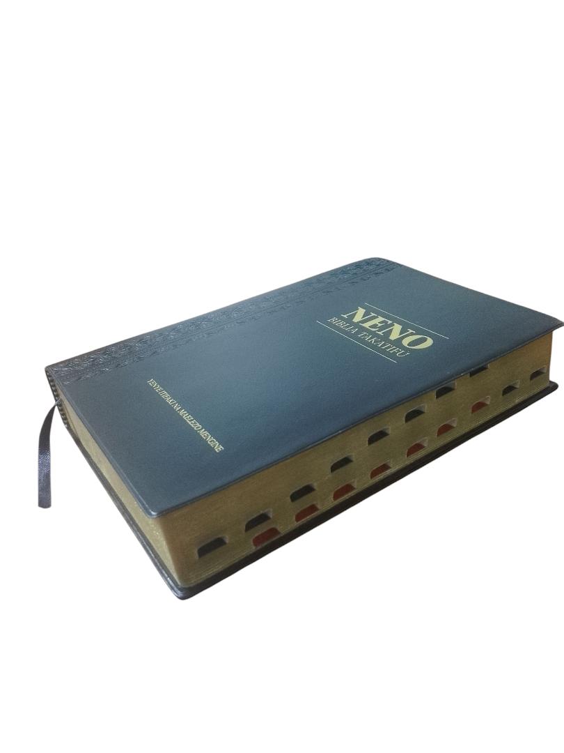 NENO BIBLICA TAKATIFU, INDEX BIBLE, LARGE PRINT BIBLE, SOFTCOVER BLACK, NIV BIBLE, NEW INTERNATIONAL VERSION BIBLE, HOLY BIBLE, SWAHILI BIBLE