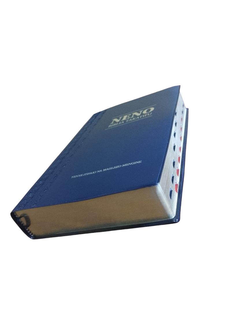 NENO BIBLICA TAKATIFU, INDEX BIBLE, LARGE PRINT BIBLE, SOFTCOVER BLACK, NIV BIBLE, NEW INTERNATIONAL VERSION BIBLE, HOLY BIBLE, SWAHILI BIBLE