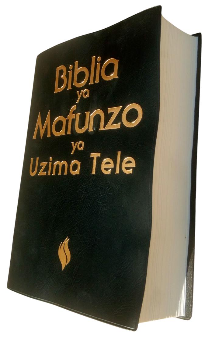 BIBLIA YA MAFUNZO YA UZIMA TELE, HOLY BIBLE, STUDY BIBLE, SOFTCOVER BLACK, SWAHILI BIBLE