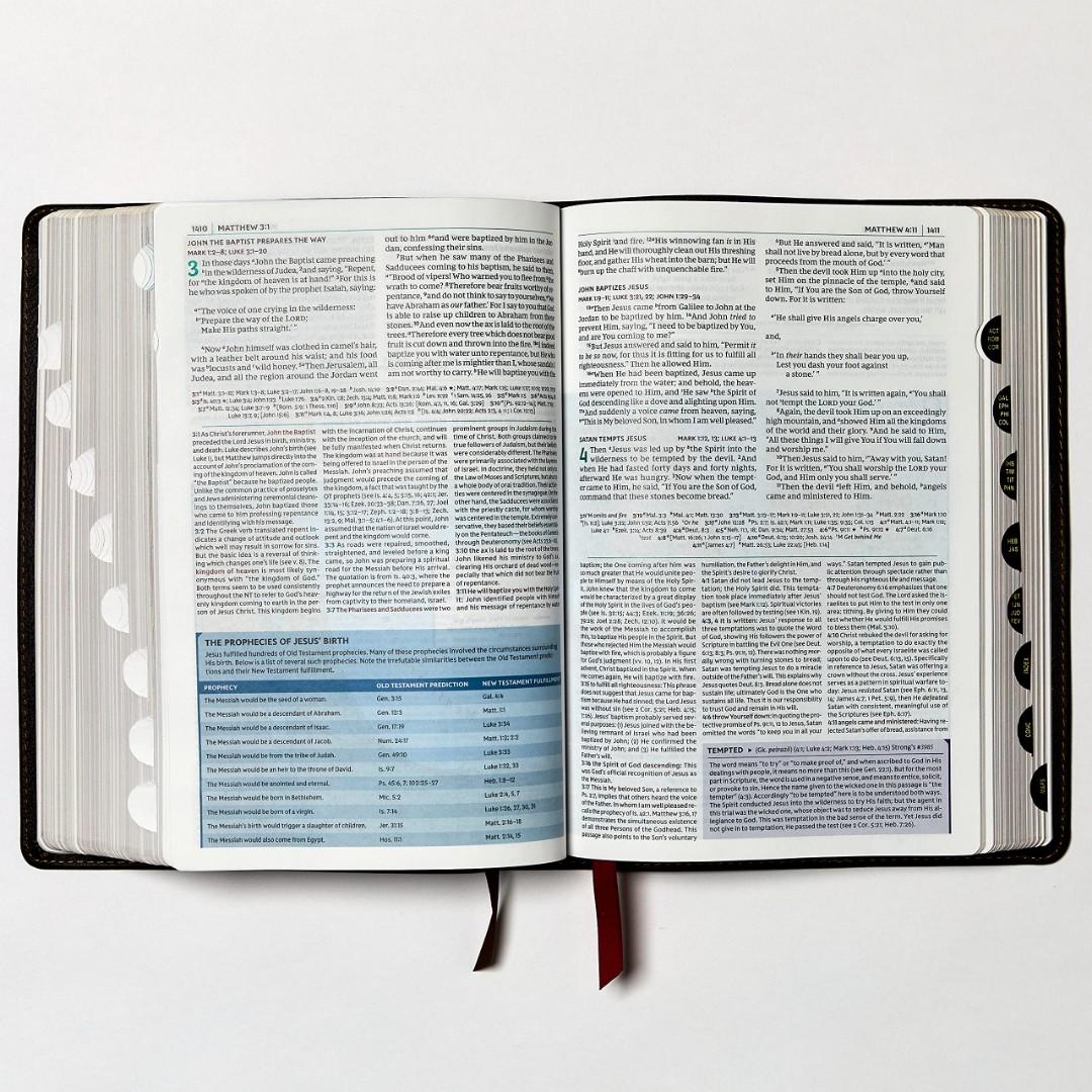 NKJV PERSONAL SIZE STUDY BIBLE, NEW KING JAMES VERSION STUDY BIBLE, HOLY BIBLE, LEATHER COVER BIBLE, THUMB INDEX LEATHER COVER