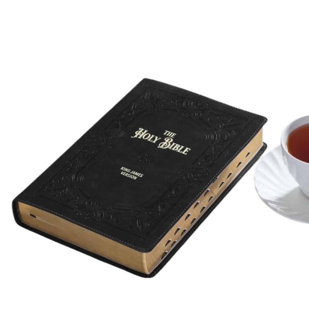 KJV GIANT PRINT BIBLE, LEATHER COVER BIBLE, THUMB INDEX BIBLE BLACK, HOLY BIBLE , KING JAMES VERSION BIBLE