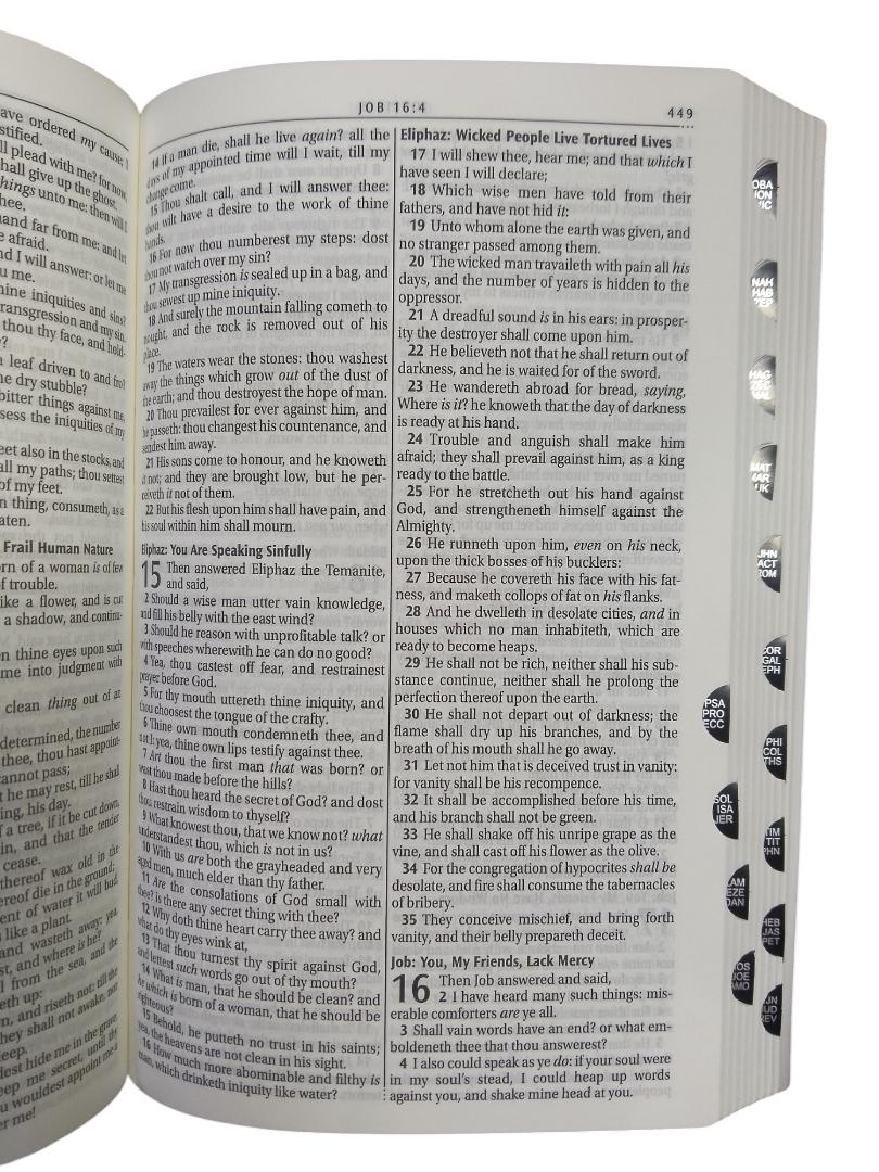 KJV GIANT PRINT BIBLE, LEATHER COVER BIBLE, THUMB INDEX BIBLE, HOLY BIBLE, KING JAMES VERSION BIBLE