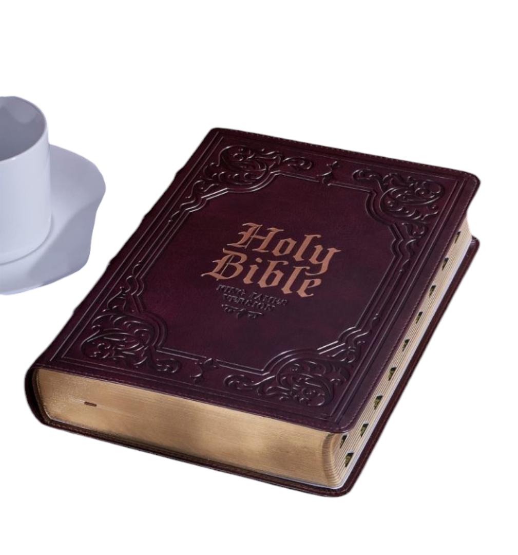 KJV GIANT PRINT BIBLE, LEATHER COVER BIBLE, THUMB INDEX BIBLE, HOLY BIBLE, KING JAMES VERSION BIBLE