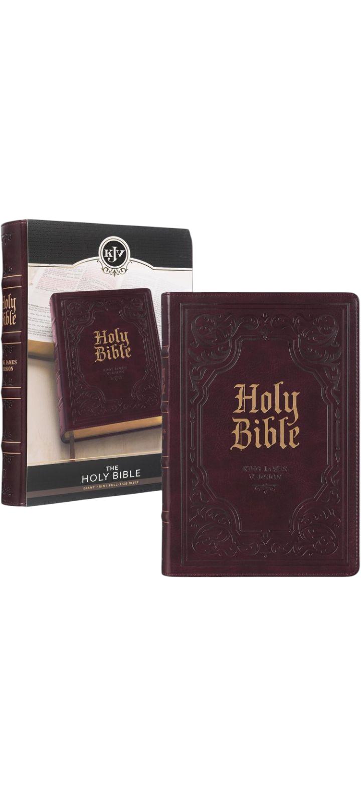 KJV GIANT PRINT BIBLE, LEATHER COVER BIBLE, THUMB INDEX BIBLE, HOLY BIBLE, KING JAMES VERSION BIBLE