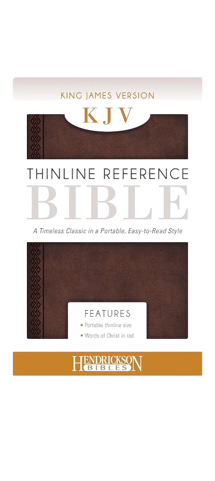 KJV THINLINE REFERENCE BIBLE, KING JAMES VERSION BIBLE, HOLY BIBLE LEATHER COVER, BROWN BIBLE