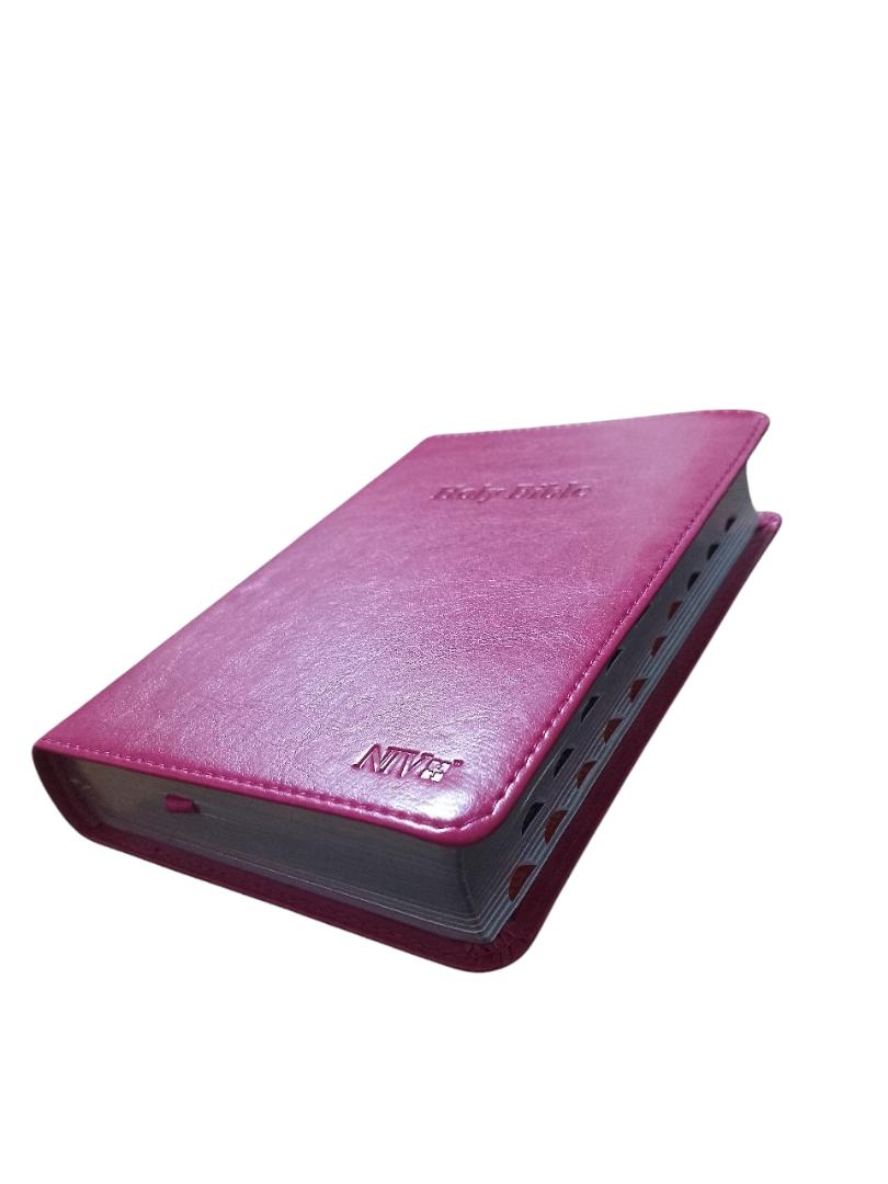 NIV medium index, compact bible, New International Version Bible, pu bible, NIV leather Cover Bible , Holy bible pink